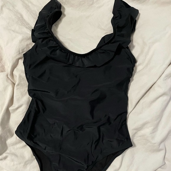 SOLD Sugar coast by Loli swim ruffle one piece swimsuit open back size medium - Picture 2 of 7